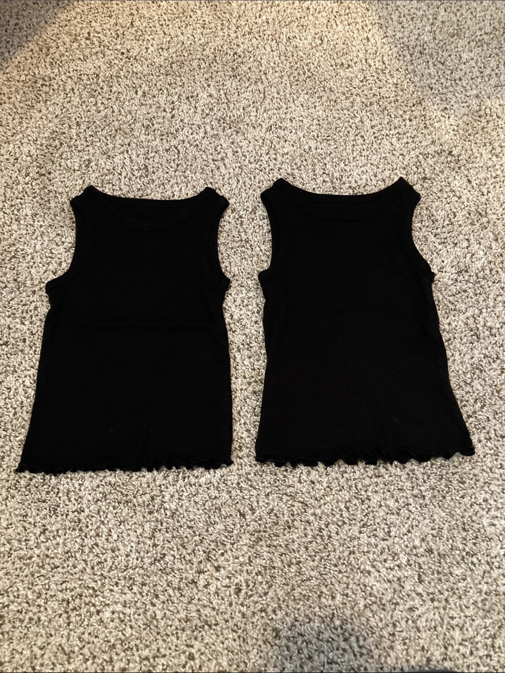 Garanimals Black Ribbed Tank Tops - Twin Set